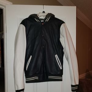 Aeropostale Faux Leather Varsity Jacket